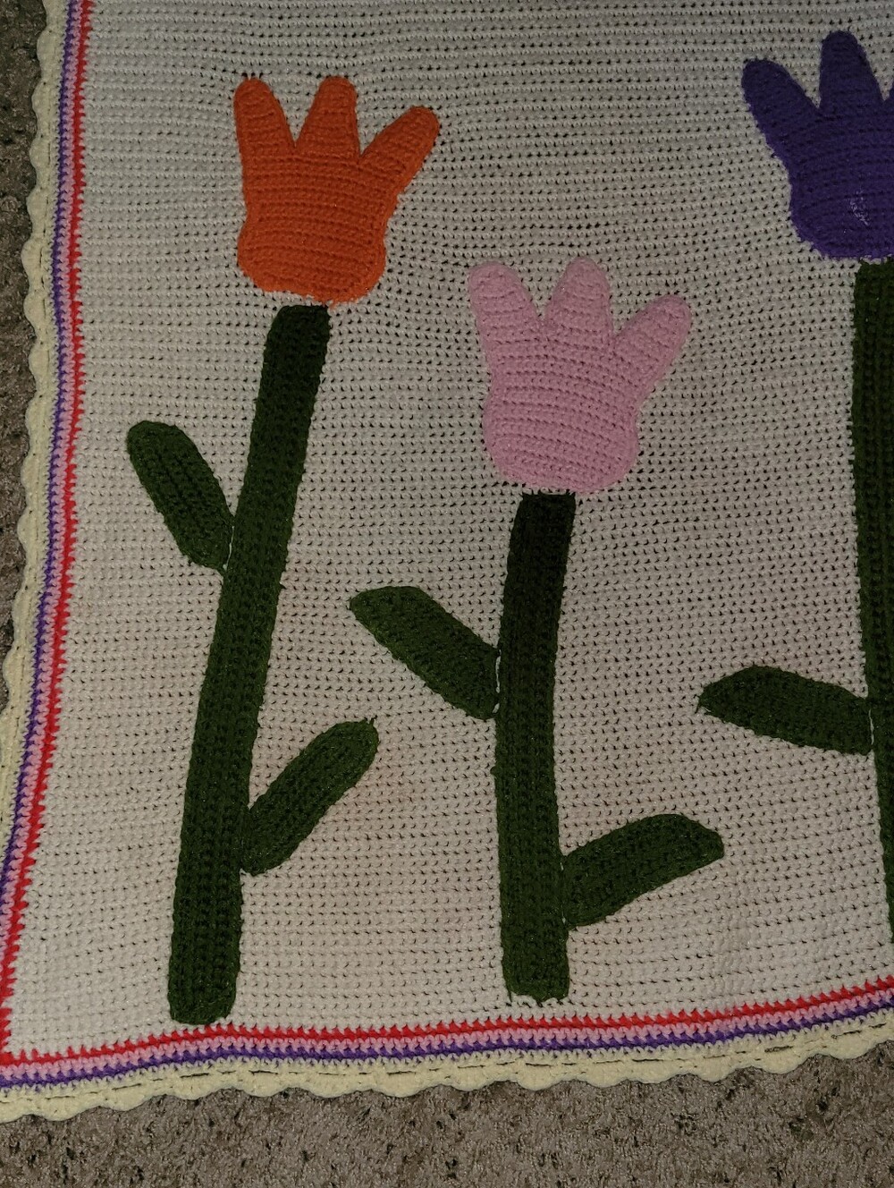 Vintage Crocheted Blanket - Picture 3 of 10